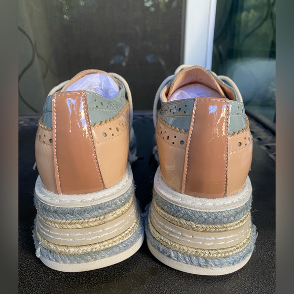 New Women’s leather platform shoe - multi color US7 - Picture 5 of 8